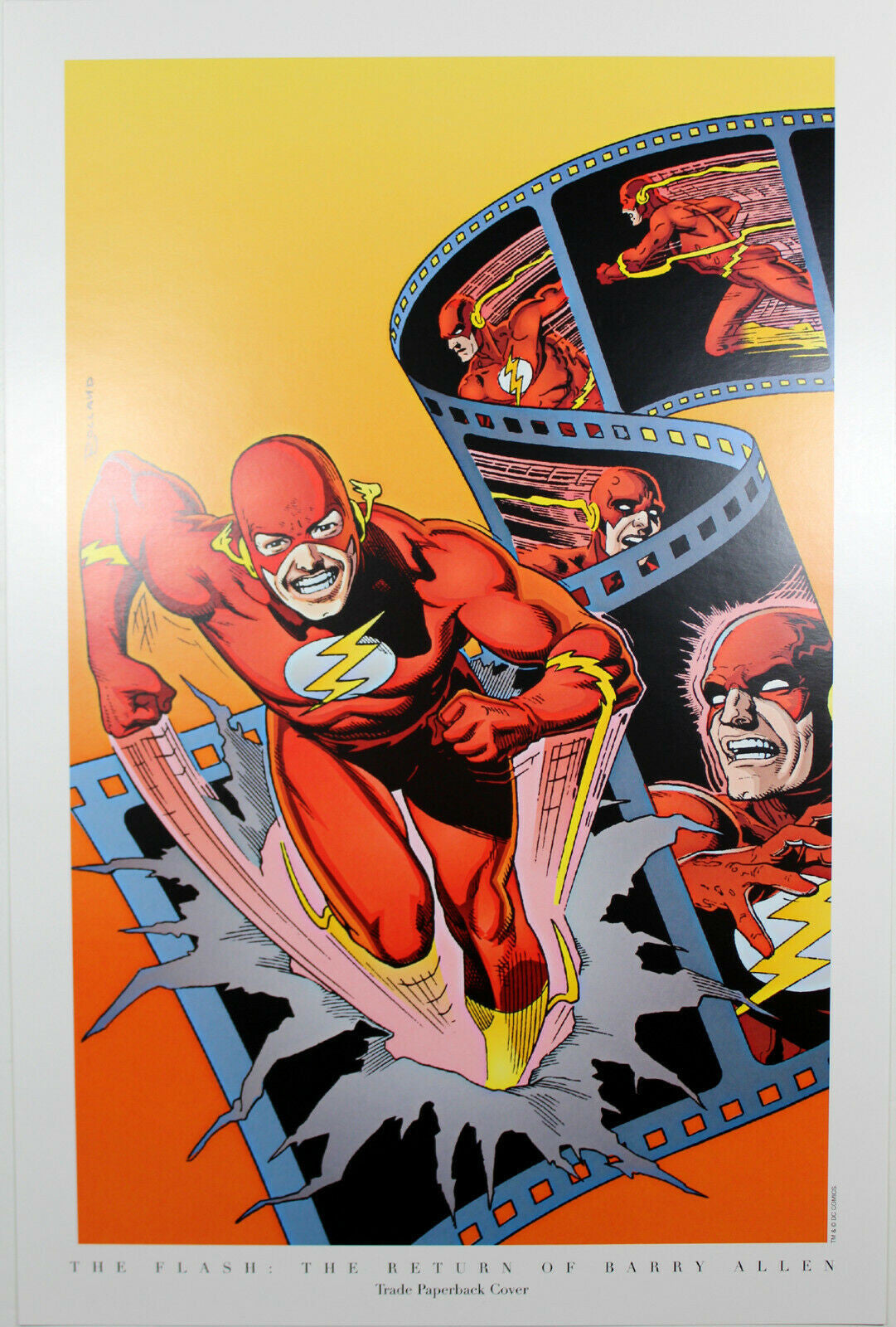 THE FLASH "RETURN OF BARRY ALLEN" PRINT by Brian Bolland ~ 9" x 14"