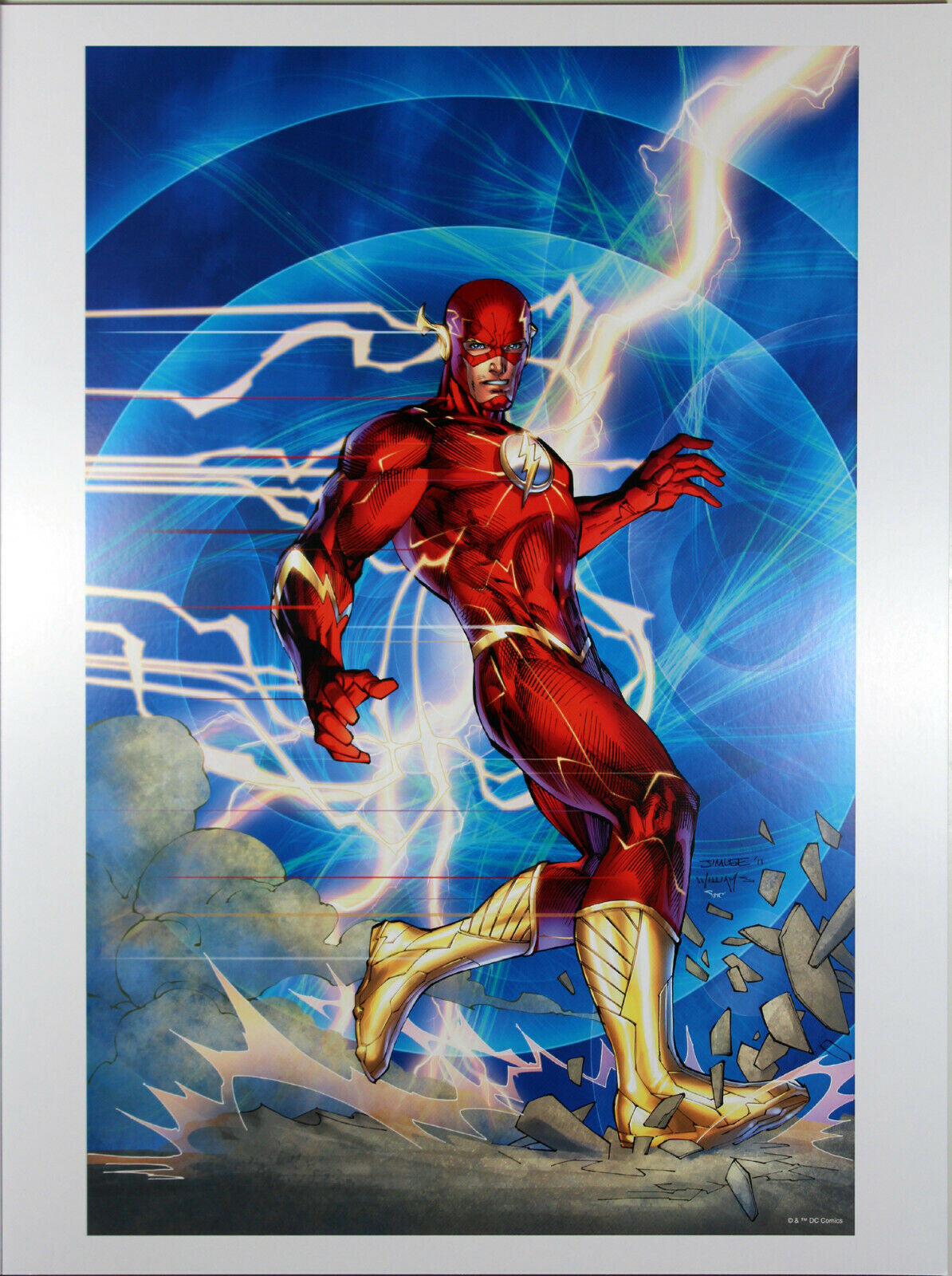 THE FLASH ART PRINT by Jim Lee ~ 12" x 16" ~ Great Condition