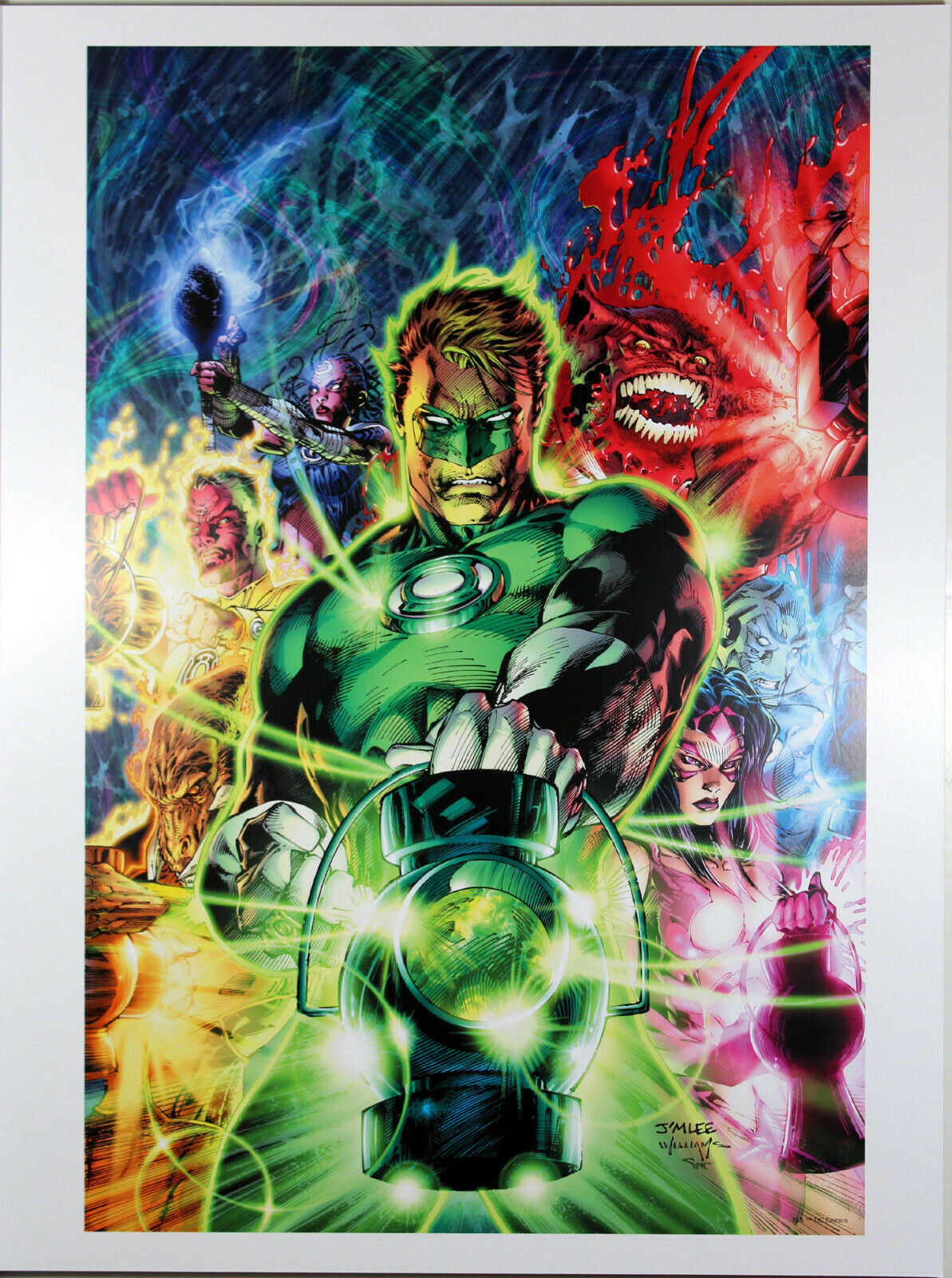 GREEN LANTERN ART PRINT by Jim Lee ~ 12" x 16" ~ Great Condition