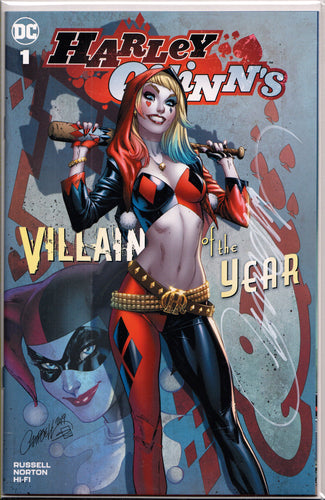 HARLEY QUINN'S VILLAIN OF THE YEAR #1A (J. SCOTT CAMPBELL VARIANT EXCLUSIVE)(SIGNED) COMIC BOOK ~ DC Comics