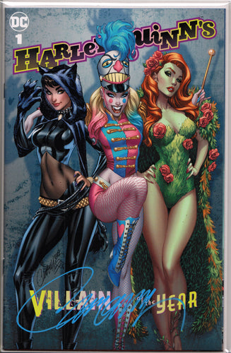 HARLEY QUINN'S VILLAIN OF THE YEAR #1B (J. SCOTT CAMPBELL VARIANT EXCLUSIVE)(SIGNED) COMIC BOOK ~ DC Comics