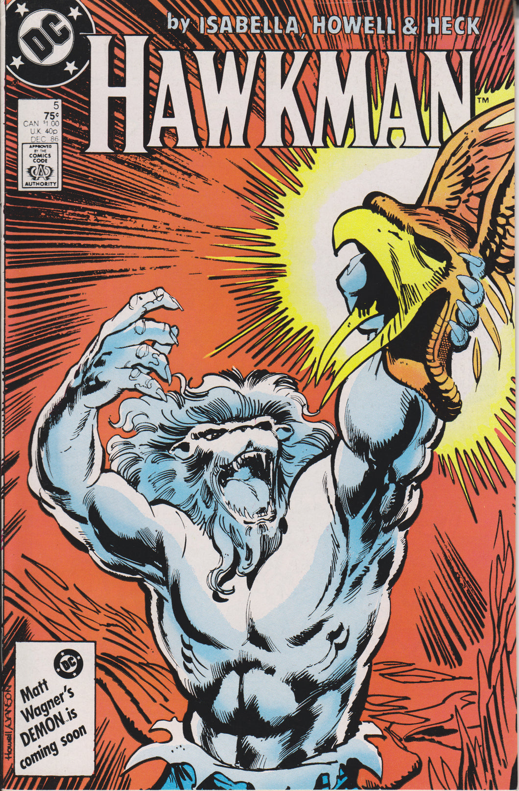 HAWKMAN #5 (1986) COMIC BOOK ~ DC COMICS