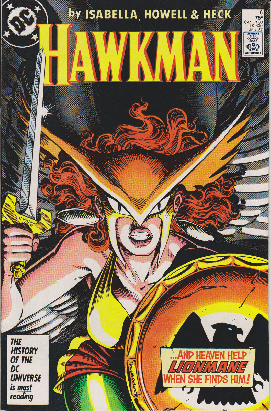 HAWKMAN #6 (1986) COMIC BOOK ~ DC COMICS