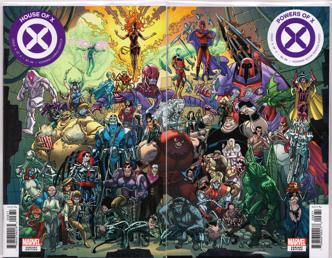 HOUSE OF X #6 & POWERS OF X #6 (GARRON VARIANT CONNECTING COVER SET) COMIC BOOKS ~ Marvel Comics