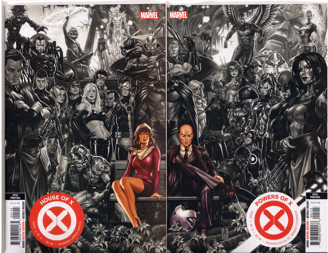 HOUSE OF X #1 & POWERS OF X #1 (5TH PRINT MARK BROOKS COVER SET) ~ Marvel Comics