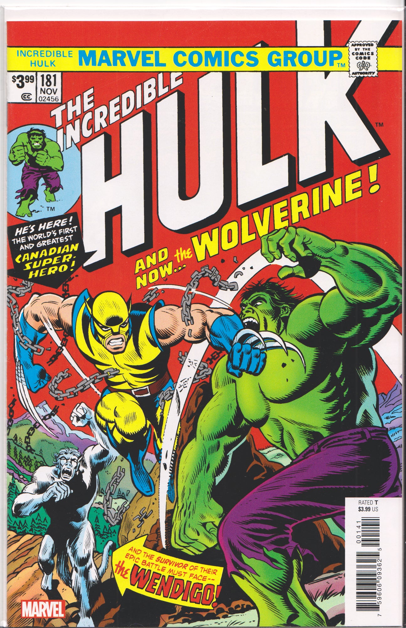 THE INCREDIBLE HULK #181 (FACSIMILE EDITION) COMIC BOOK ~ Marvel Comics