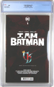 I AM BATMAN #1 (TYLER KIRKHAM EXCLUSIVE BATMAN 423 HOMAGE VARIANT) ~ CGC Graded 9.8