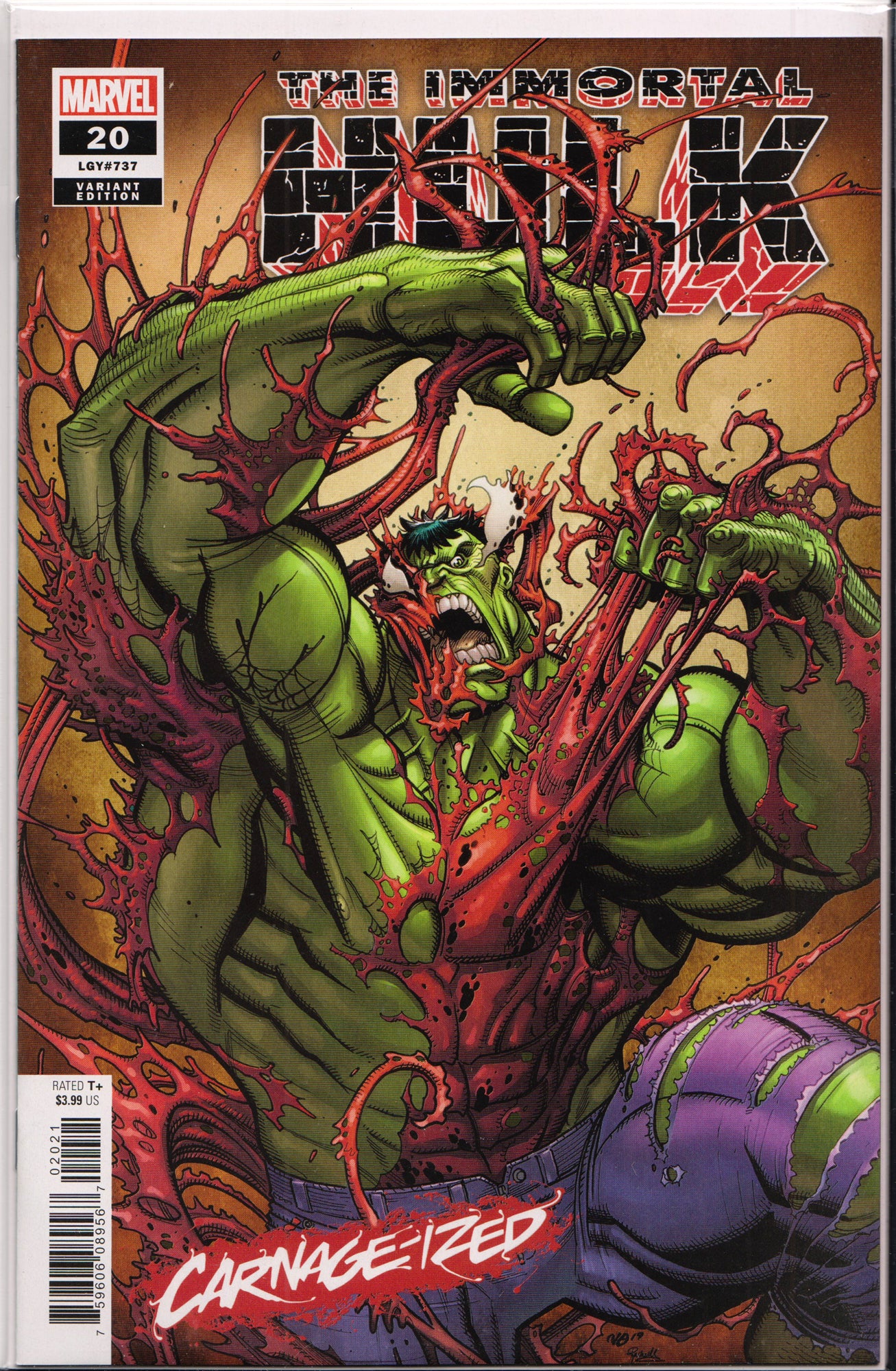 THE IMMORTAL HULK #20 (CARNAGE-IZED VARIANT) COMIC BOOK ~ Marvel Comics