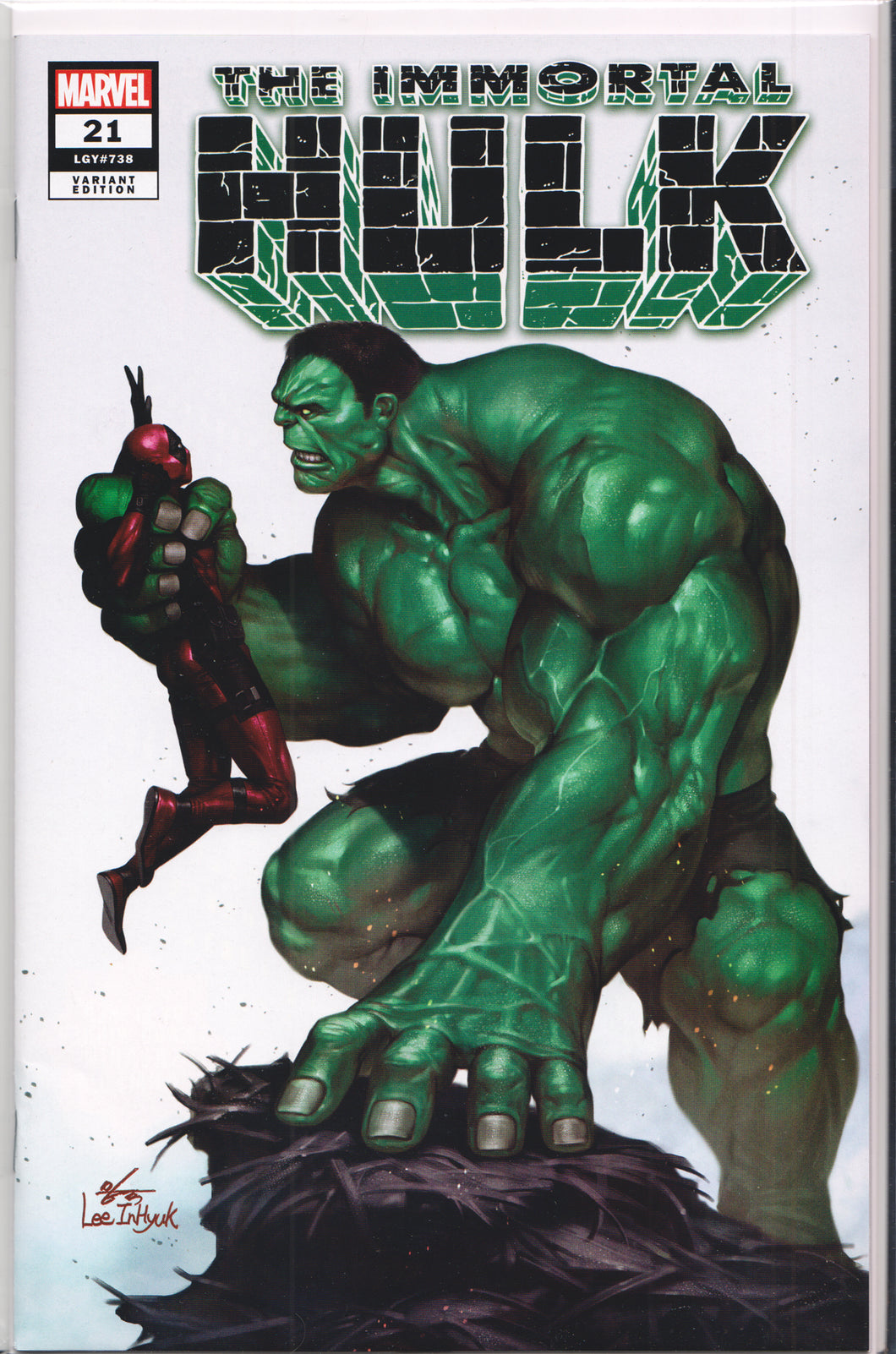 THE IMMORTAL HULK #21 (INHYUK-LEE GREEN HULK VARIANT) COMIC BOOK ~ Marvel Comics
