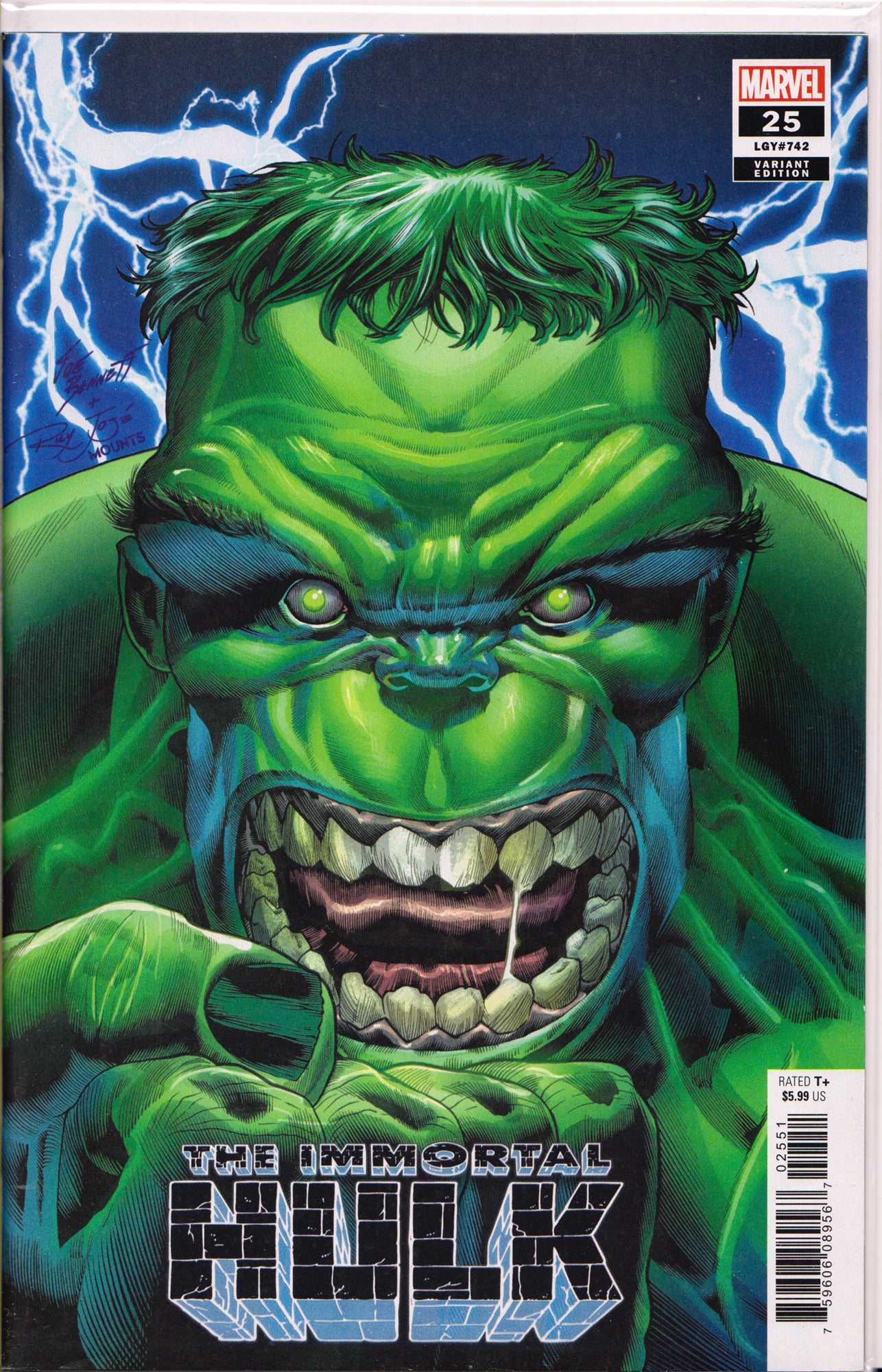 THE IMMORTAL HULK #25 (BENNETT VARIANT) COMIC BOOK ~ Marvel Comics