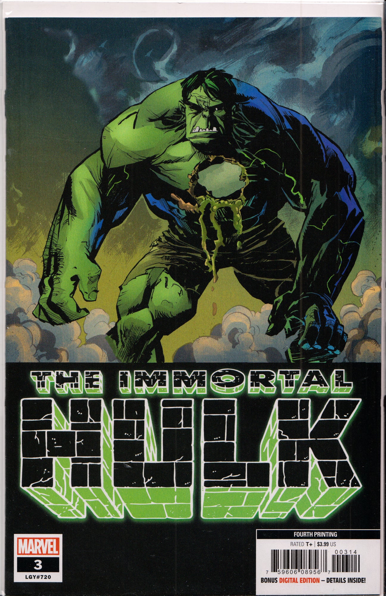 THE IMMORTAL HULK #3 (4TH PRINT) COMIC BOOK ~ Marvel Comics