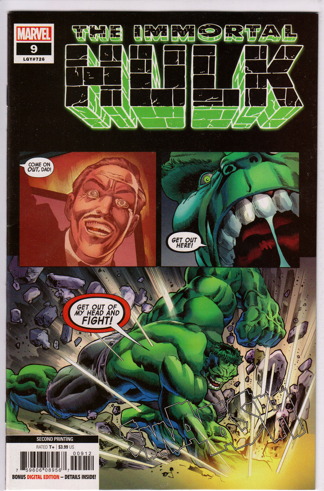THE IMMORTAL HULK #9 (2ND PRINT) COMIC BOOK ~ Marvel Comics