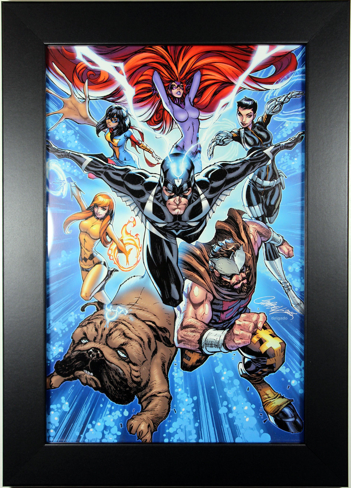 MARVEL'S INHUMANS by J. Scott Campbell ~ FRAMED ART ~ (Print/Poster)