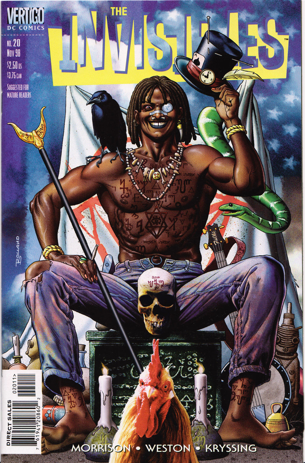 THE INVISIBLES #20 (BRIAN BOLLAND COVER) COMIC BOOK ~ DC/Vertigo Comics