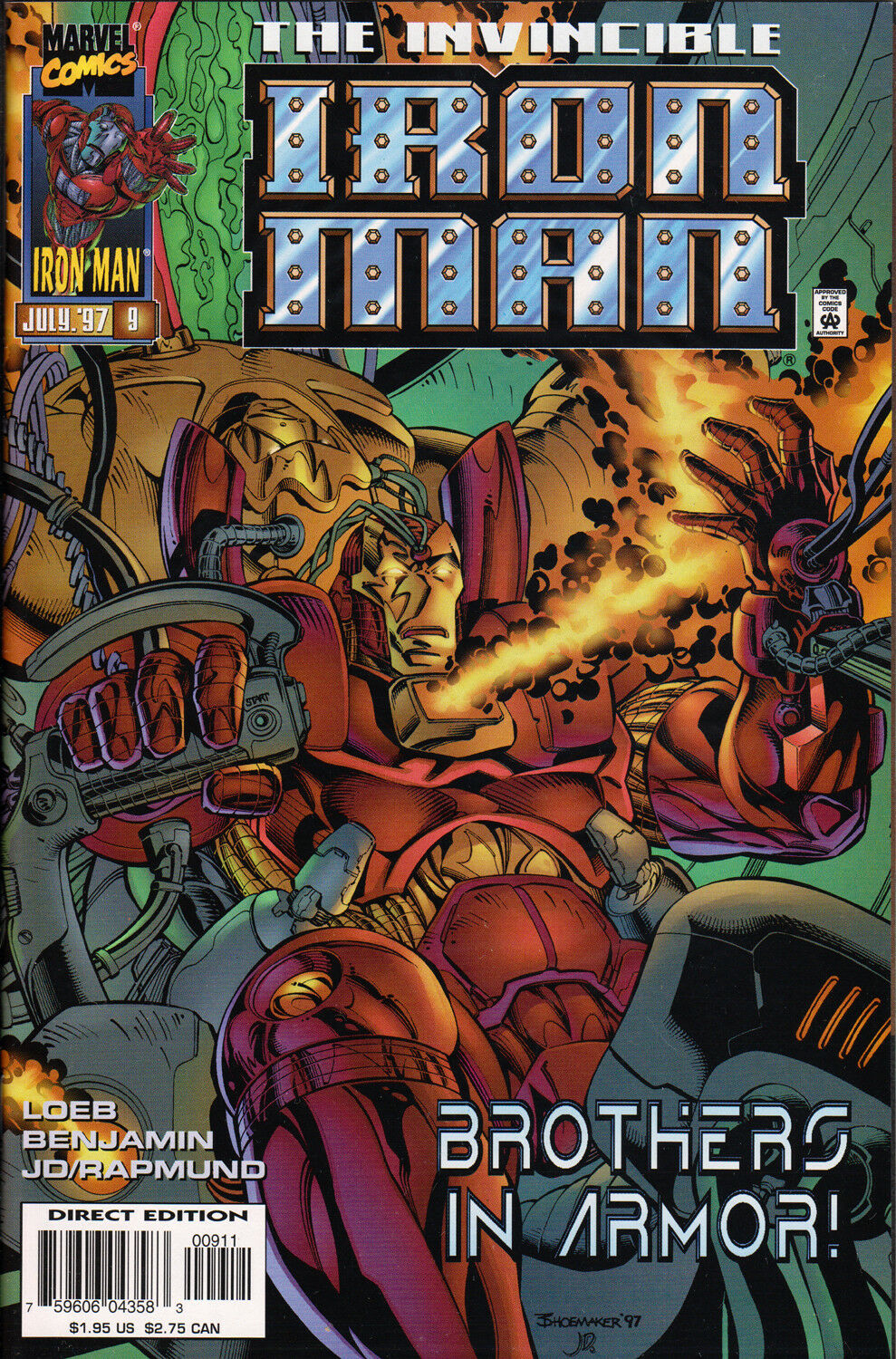 IRON MAN #9 (VOL. 2) COMIC BOOK ~ Ryan Benjamin Art ~ Marvel Comics