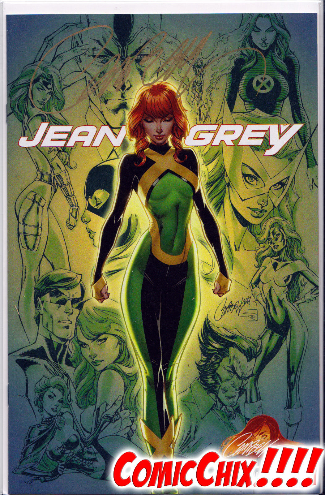 JEAN GREY #1A SIGNED BY J. SCOTT CAMPBELL ~ Marvel Comics JSC Exclusive