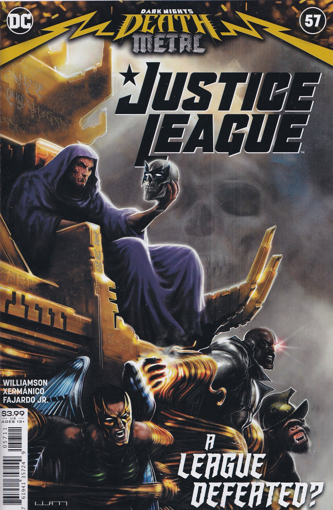 JUSTICE LEAGUE #57 (LIAM SHARP)(DARK NIGHTS: DEATH METAL TIE-IN) ~ DC Comics