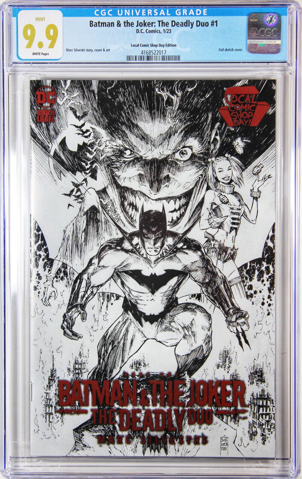 BATMAN & THE JOKER: DEADLY DUO #1 (MARC SILVESTRI LCSD FOIL VARIANT)(2022) COMIC ~ CGC Graded 9.9