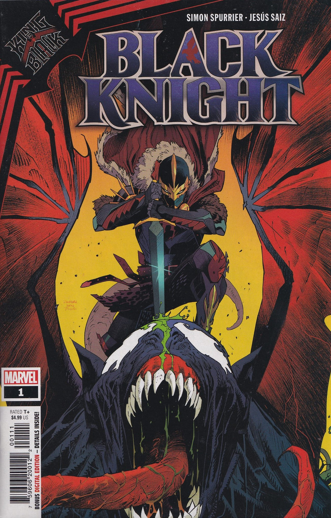 KING IN BLACK: BLACK KNIGHT #1 (DAN MORA VARIANT)(VENOM X-OVER) Comic ~ Marvel