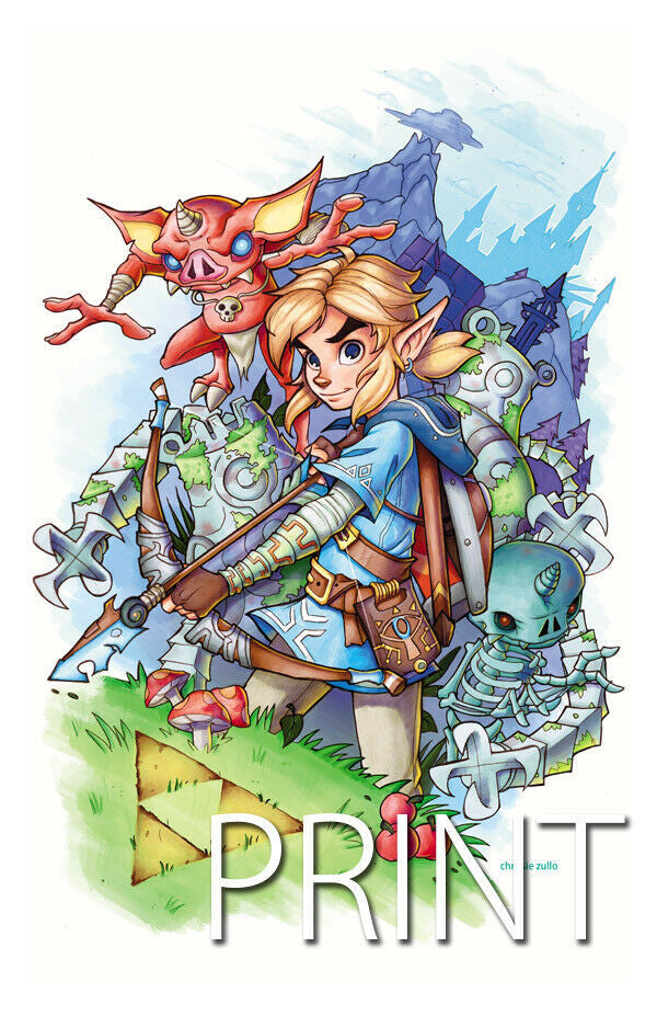 ZELDA: BREATH OF THE WILD LINK ART PRINT ~ Signed by Chrissie Zullo ~ 11" x 17"