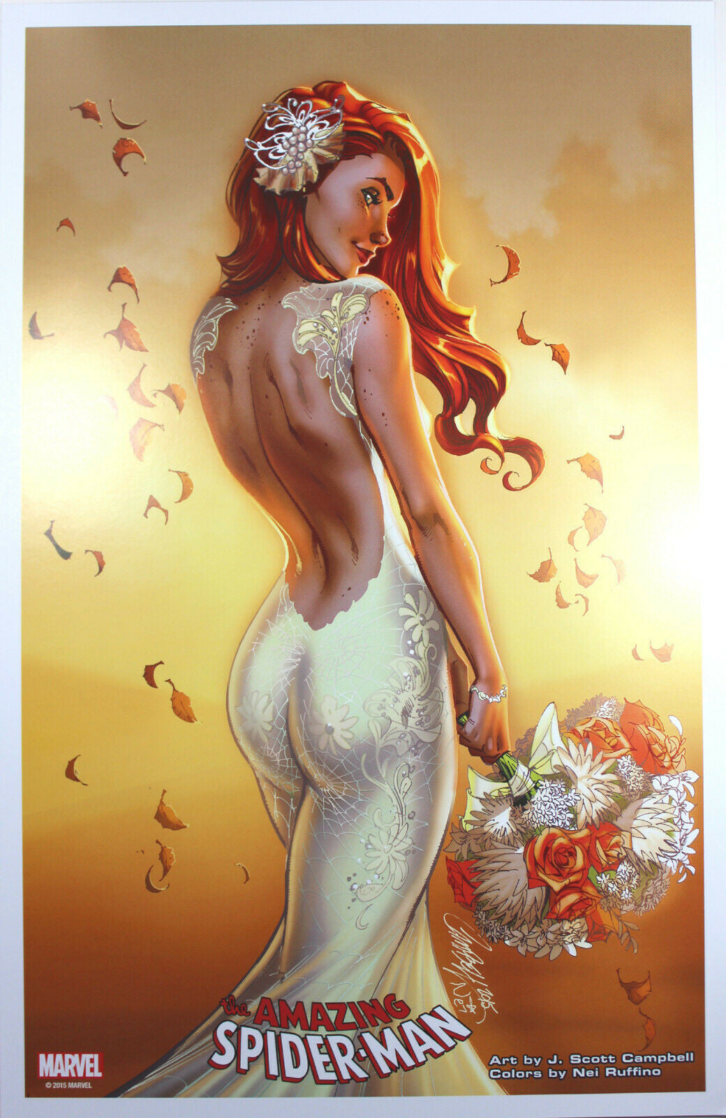 MARY JANE "WEDDING DRESS" ART PRINT by J. Scott Campbell ~ 11" x 17"