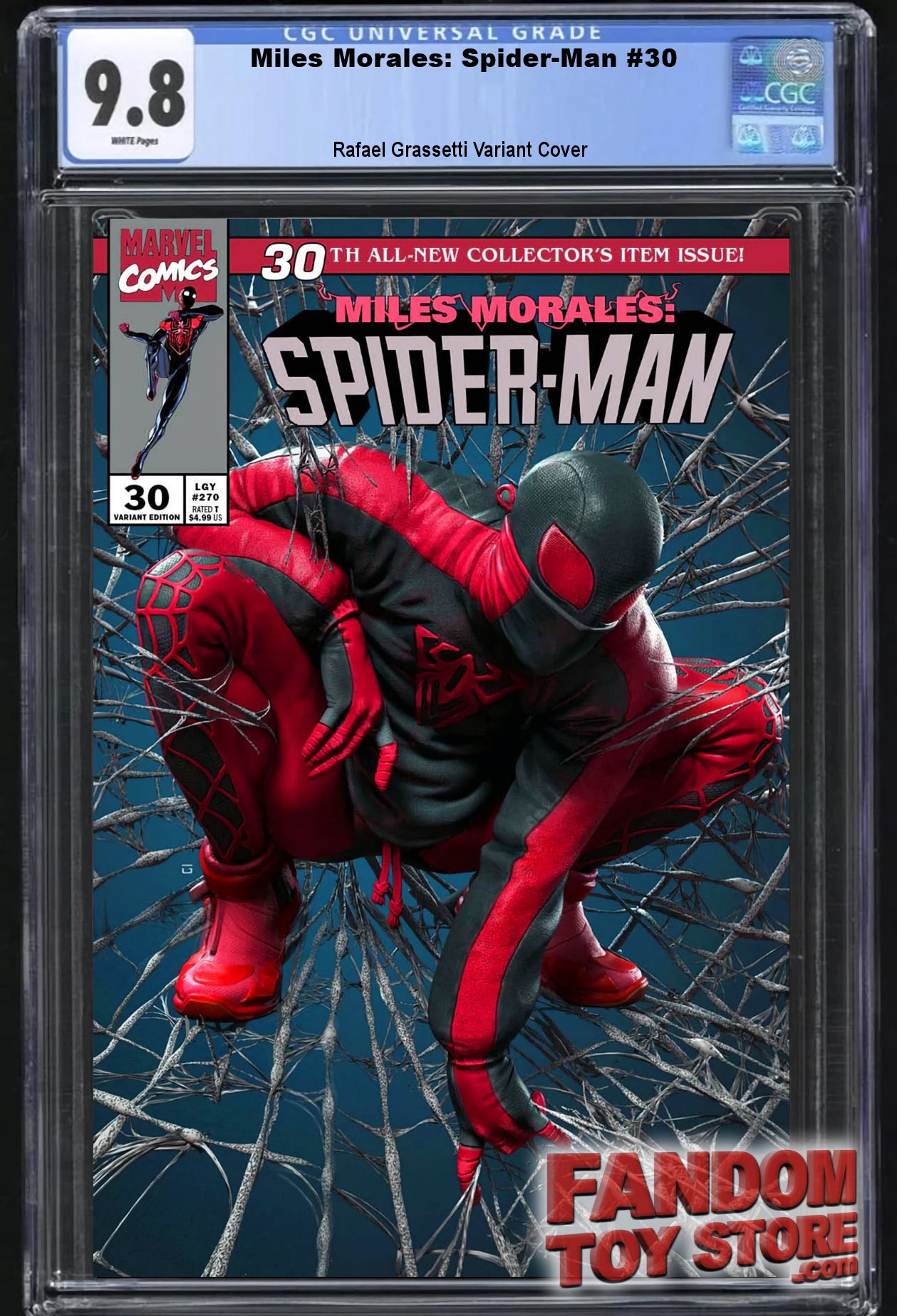 MILES MORALES: SPIDER-MAN #30 (RAFAEL GRASSETTI VARIANT)(2021) ~ CGC Graded 9.8