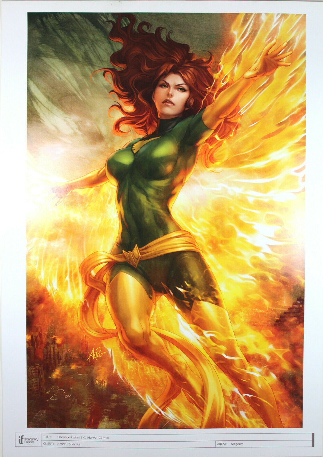 X-MEN: PHOENIX RISING ART PRINT by Stanley "Artgerm" Lau ~ 16.5" x 11.75"