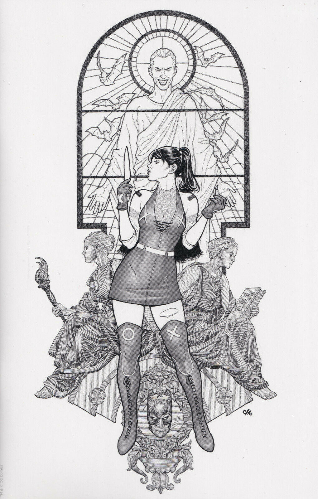 PUNCHLINE #1 (FRANK CHO EXCLUSIVE B&W VIRGIN VARIANT) COMIC ~ Joker Jesus