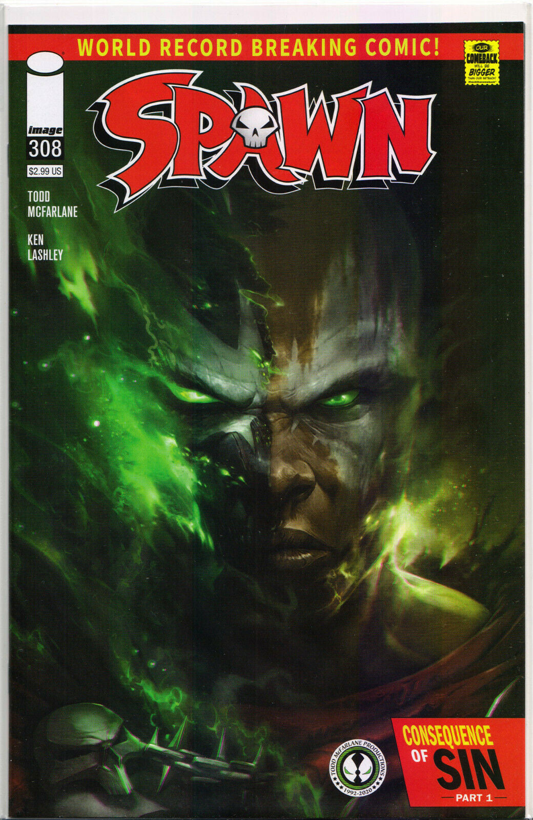 SPAWN #308 (FRANCESCO MATTINA VARIANT)(1ST PRINT) COMIC BOOK