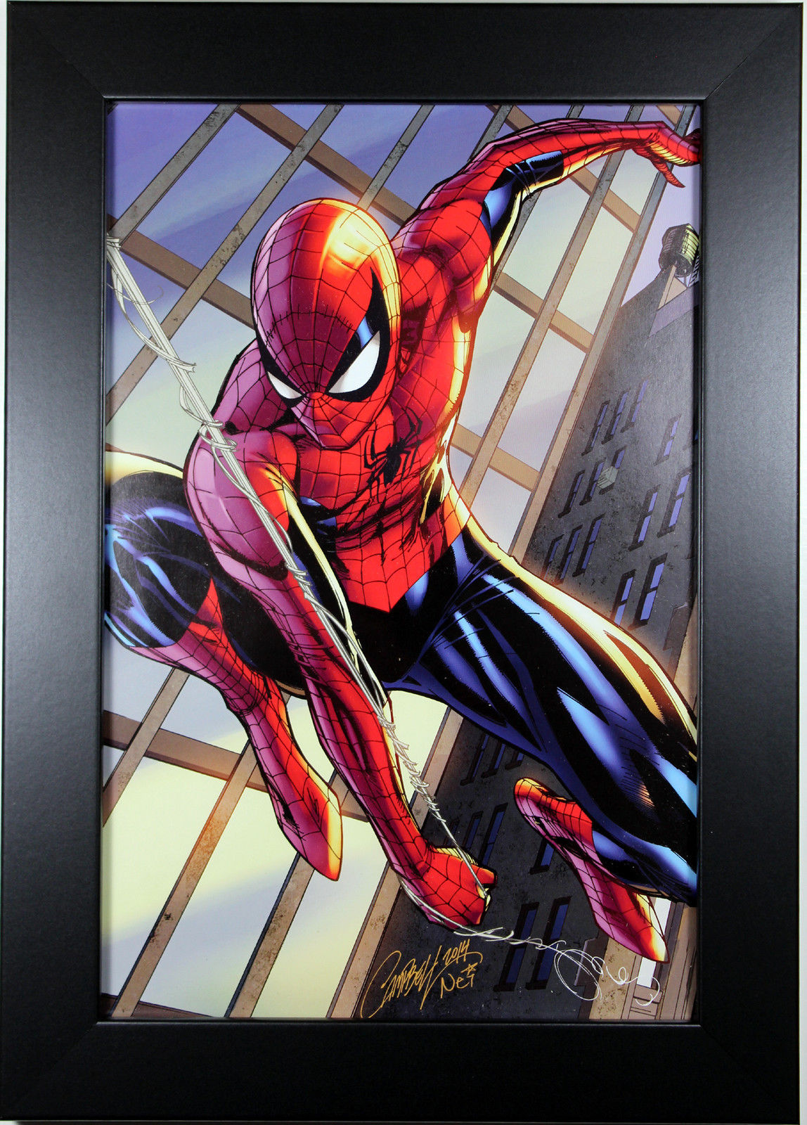 SPIDER-MAN "SWINGING" by J. Scott Campbell ~ FRAMED ART ~ (Print/Poster)