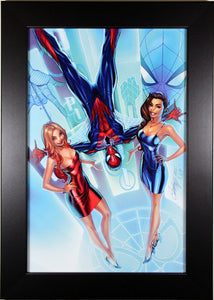 SPIDER-MAN "UPSIDE DOWN" by J. Scott Campbell ~ FRAMED ART ~ (Print/Poster)