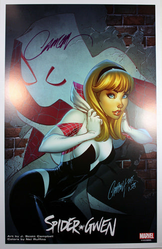SPIDER-GWEN (GWEN STACY) ART PRINT Signed by J. Scott Campbell 11