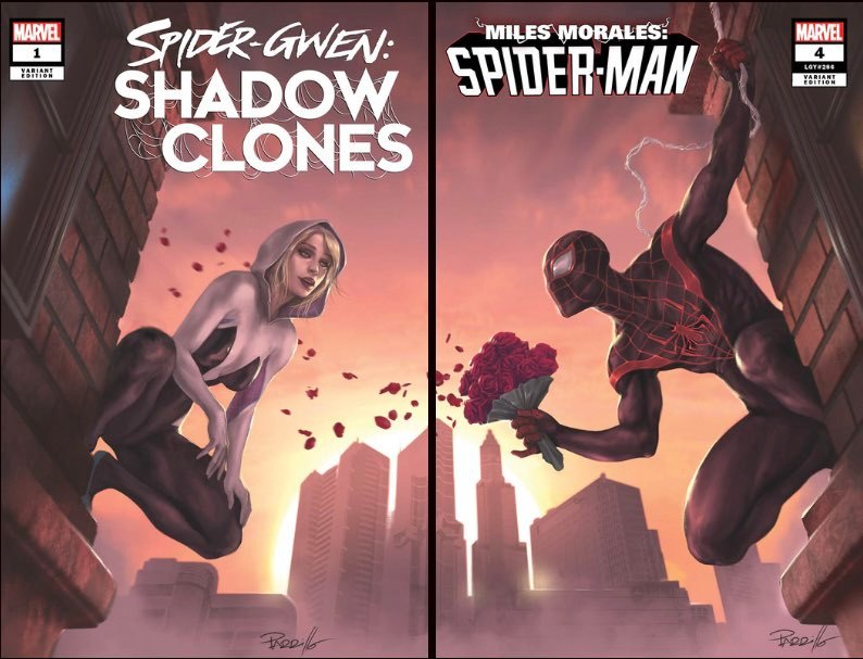 SPIDER-GWEN: SHADOW CLONES #1/MILES MORALES: SPIDER-MAN #4 (LUCIO PARRILLO CONNECTING VARIANT SET)(2023)