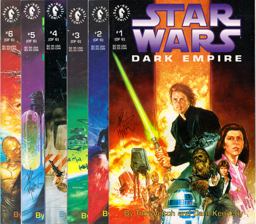 STAR WARS: DARK EMPIRE #1-6 COMIC BOOK SET ~ All Signed by Dave Dorman