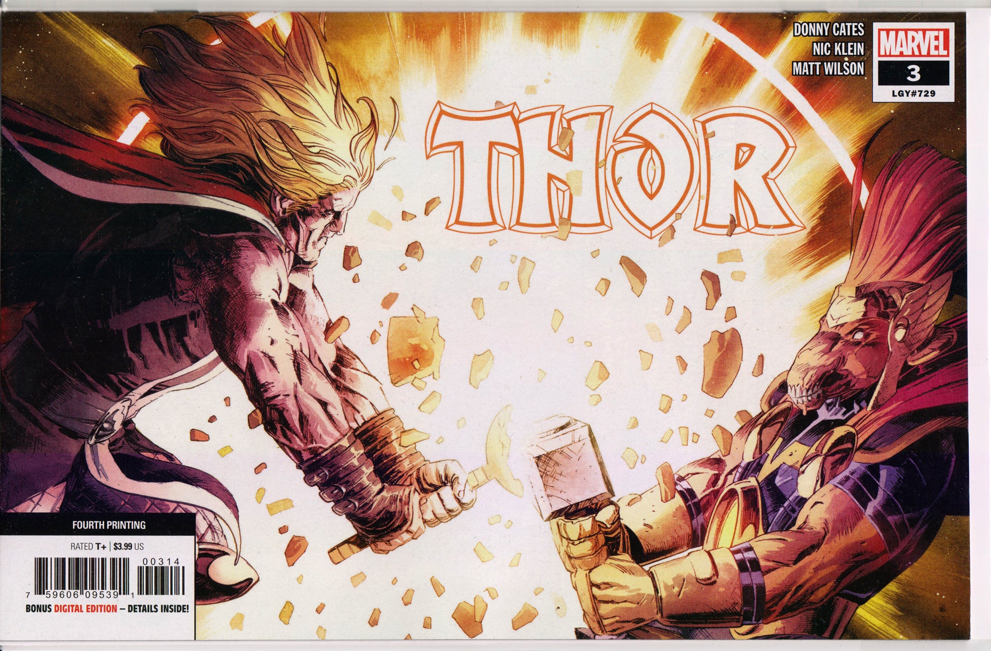 THOR #3 (4TH PRINT VARIANT) COMIC BOOK ~ Cates & Klein ~ Marvel Comics