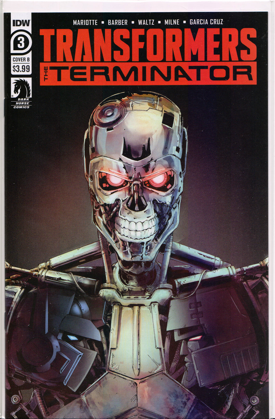 TRANSFORMERS vs. TERMINATOR #3 (COVER B VARIANT) COMIC BOOK ~ IDW
