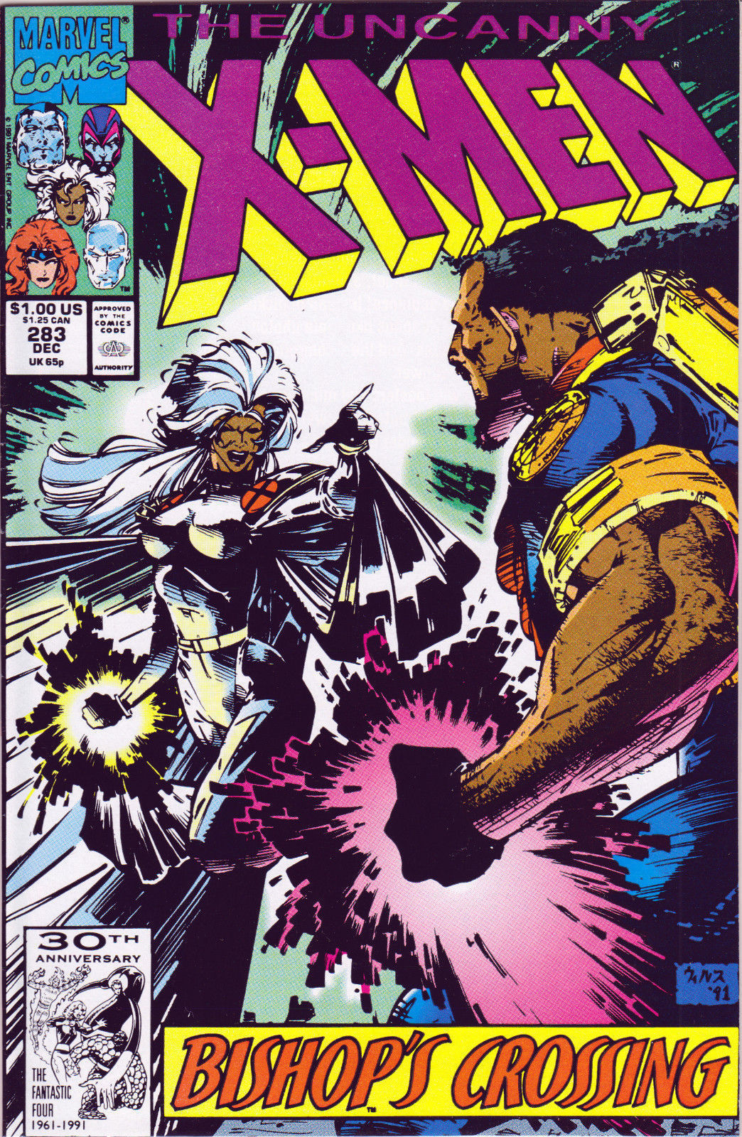 UNCANNY X-MEN #283 (1ST PRINT) COMIC BOOK ~ 2nd Bishop ~ Whilce Portacio Art ~ Marvel Comics