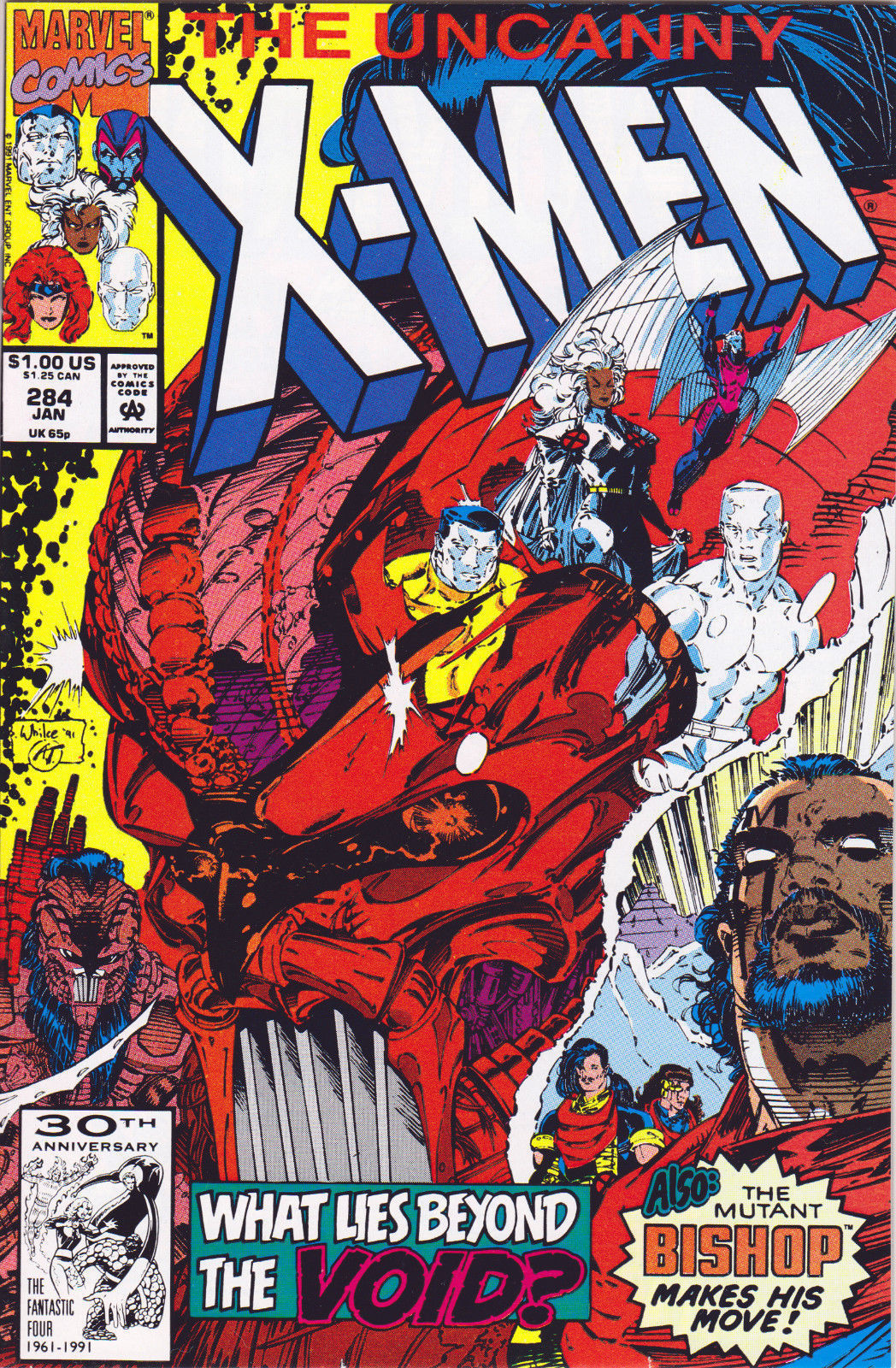 UNCANNY X-MEN #284 (1ST PRINT) COMIC BOOK ~ Whilce Portacio Art ~ Marvel Comics