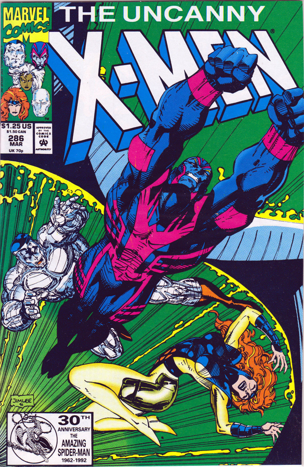 UNCANNY X-MEN #286 (1ST PRINT) COMIC BOOK ~ Jim Lee Cover ~ Marvel Comics