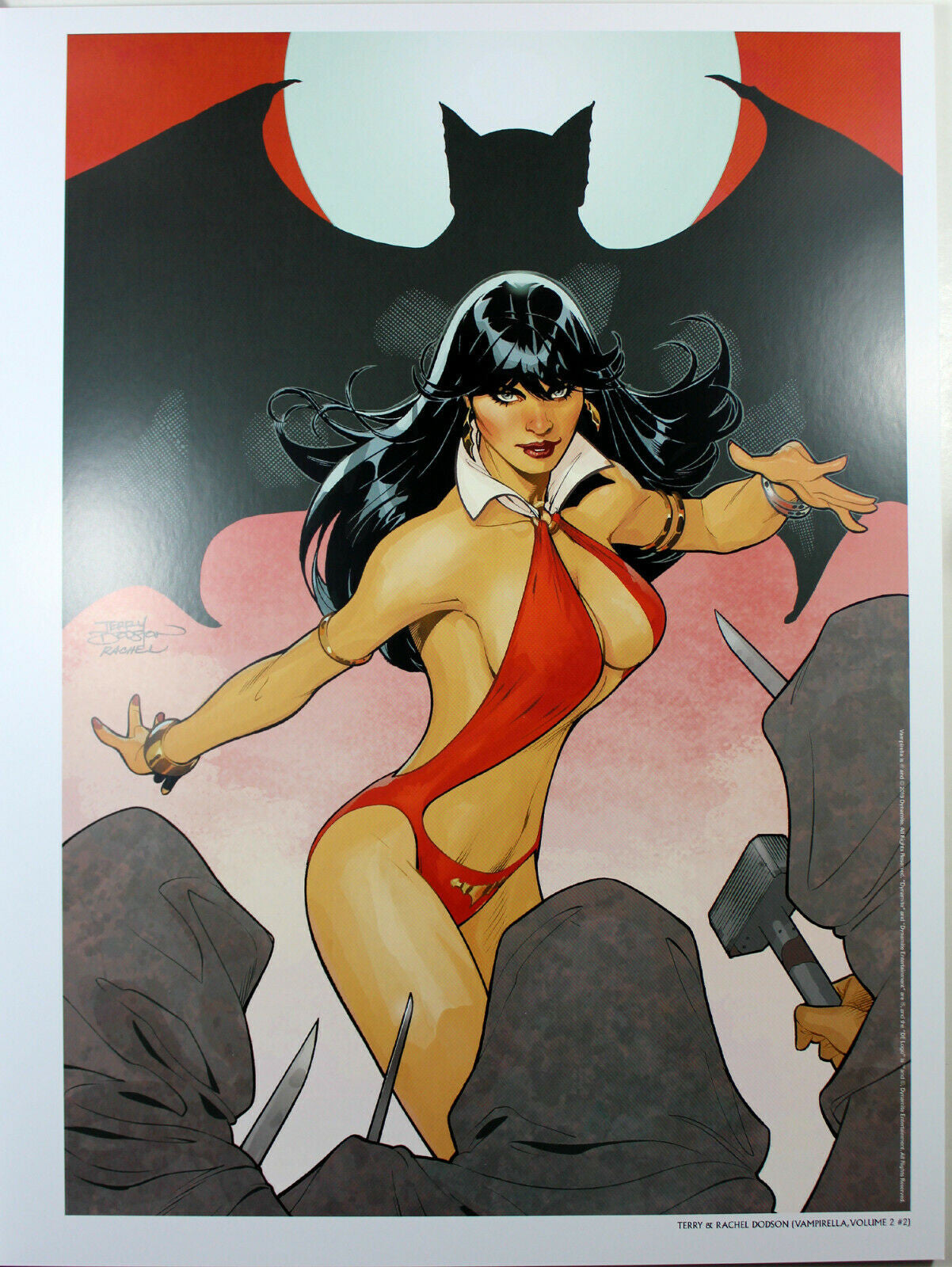 VAMPIRELLA ART PRINT by Rachel & Terry Dodson ~ 12" x 16" ~ Great Condition