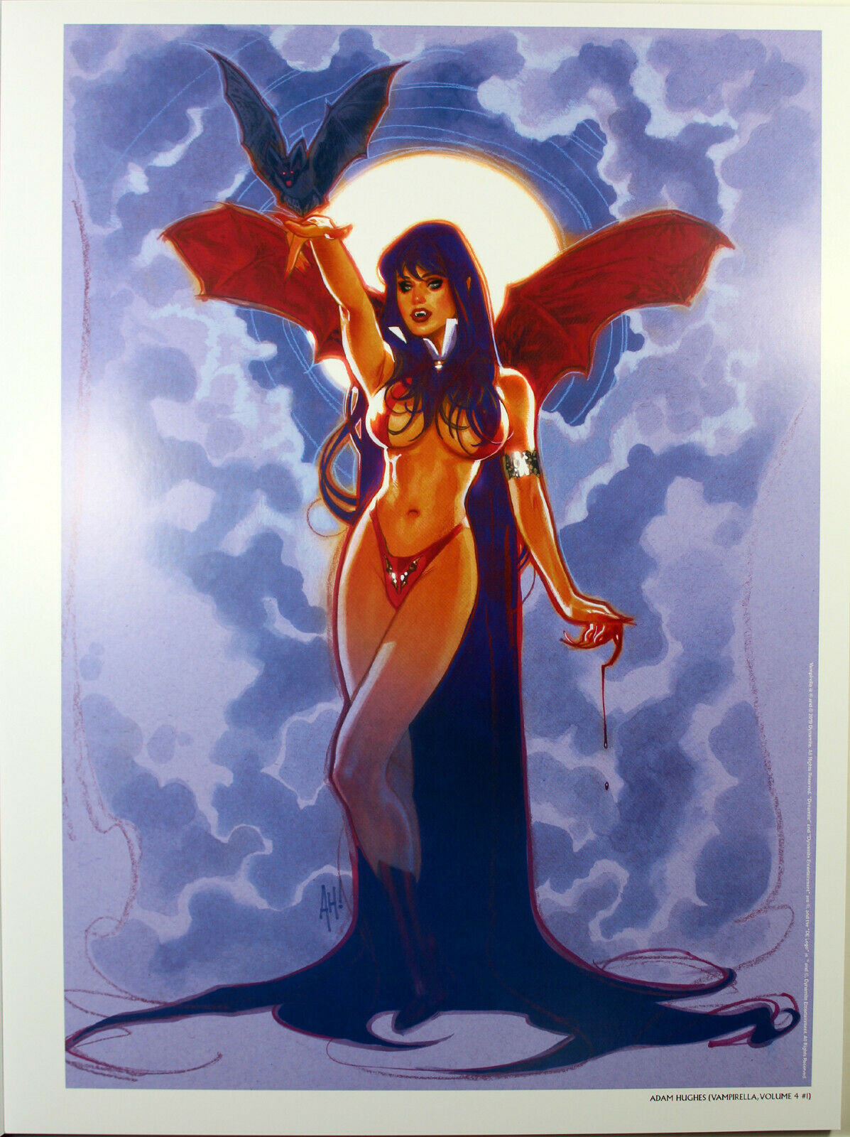 VAMPIRELLA ART PRINT by Adam Hughes ~ 12" x 16" ~ Great Condition