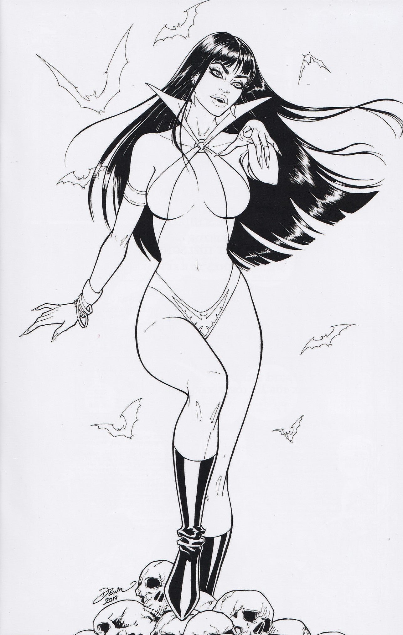 VAMPIRELLA #13 (DAWN MCTEAGUE EXCLUSIVE B&W VIRGIN VARIANT) COMIC ~ Dynamite