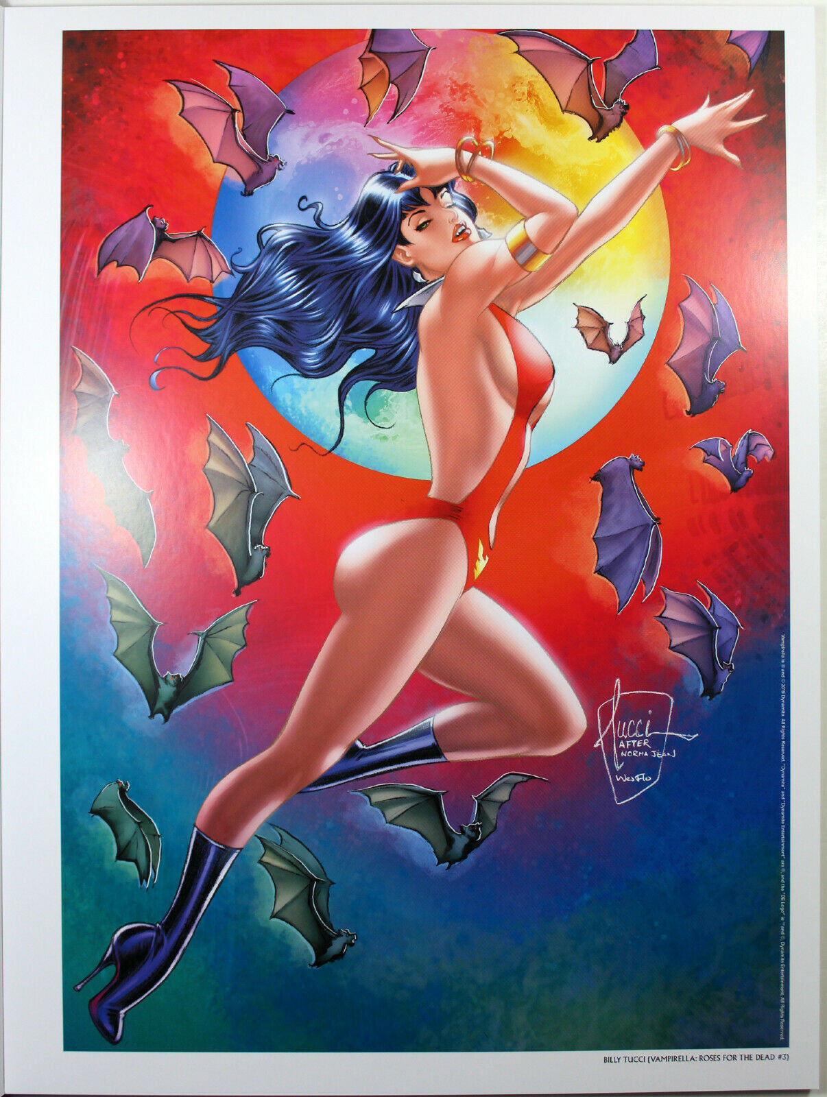 VAMPIRELLA ART PRINT by Billy Tucci ~ 12" x 16" ~ Great Condition