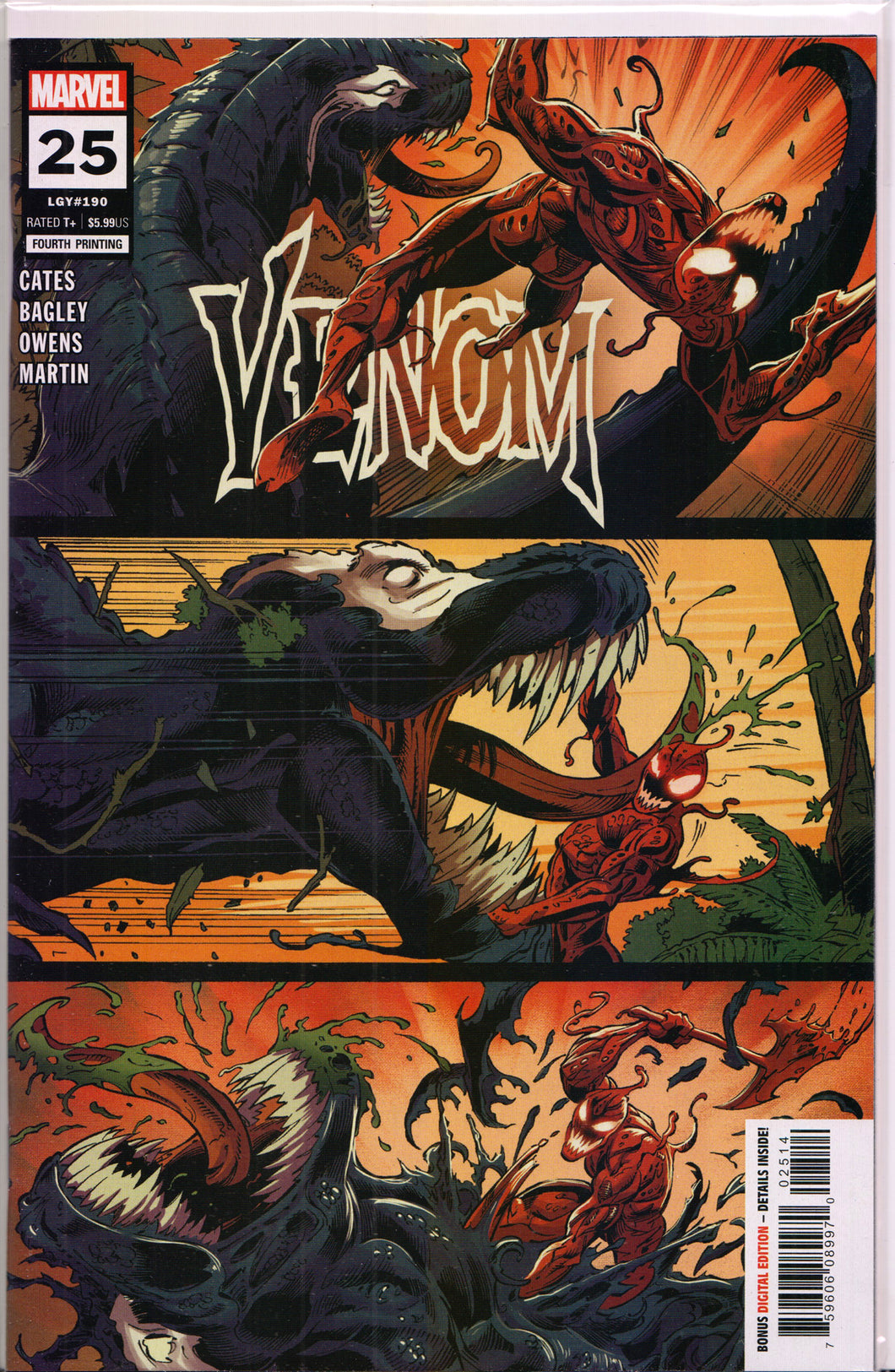 VENOM #25 (BAGLEY 4TH PRINT V-REX VARIANT) COMIC BOOK ~ Marvel Comics