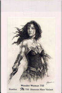 WONDER WOMAN #750 SHANNON MAER EXCLUSIVE w/SKETCH PRINT ~ Limited to 750 ~ RARE