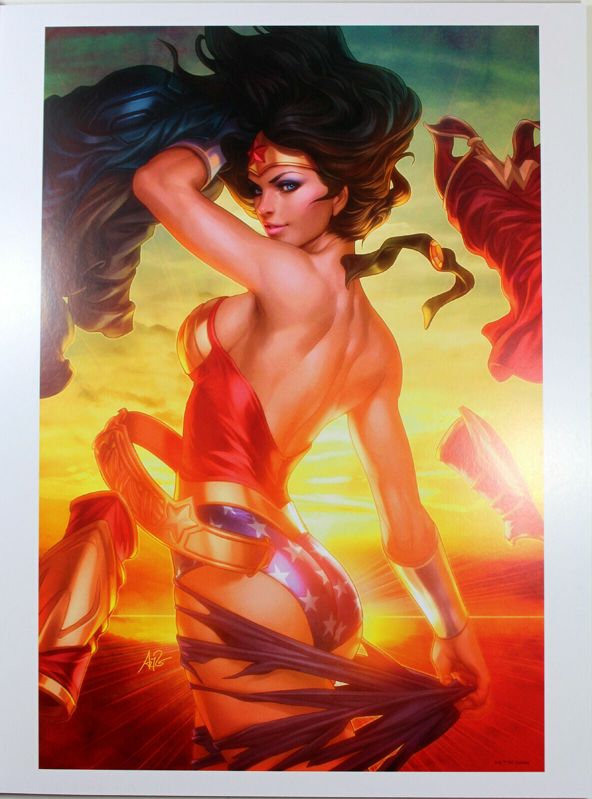 WONDER WOMAN ART PRINT by Stanley "Artgerm" Lau ~ 12" x 16" ~ Great Condition