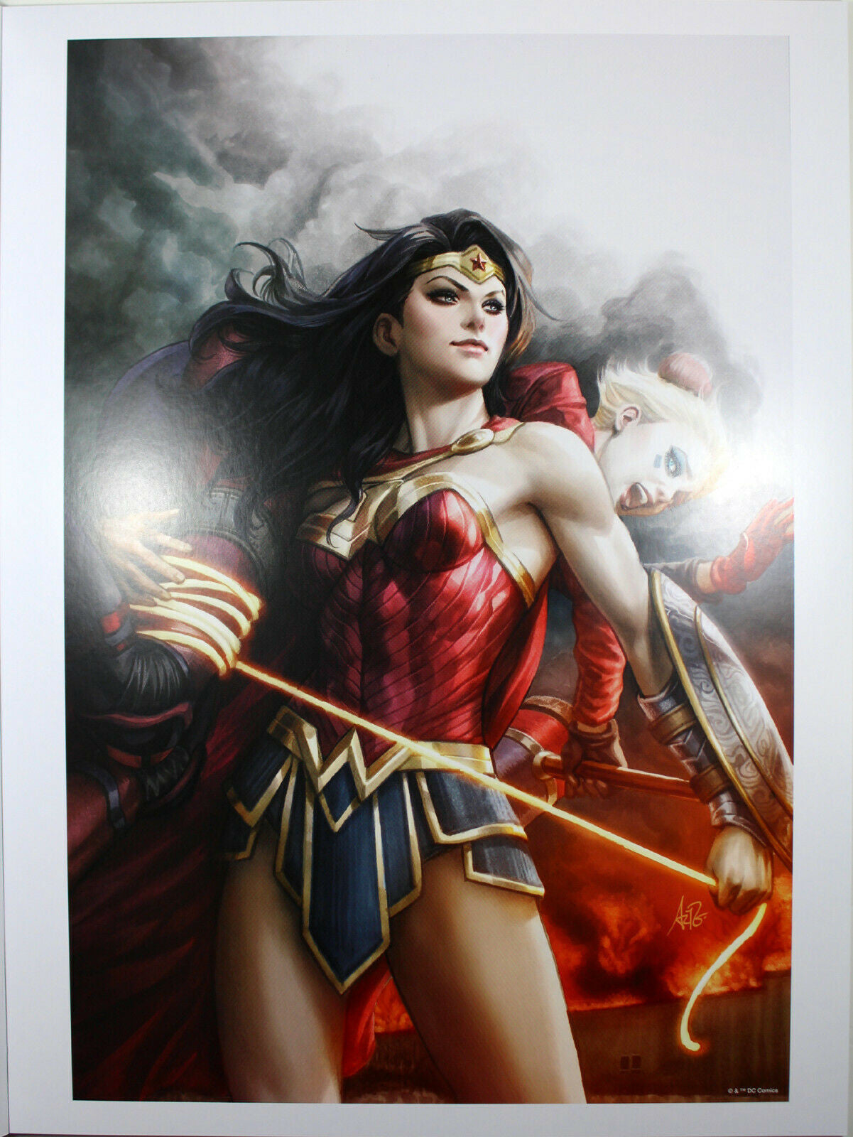 WONDER WOMAN/HARLEY QUINN ART PRINT by Stanley "Artgerm" Lau ~ 12" x 16"