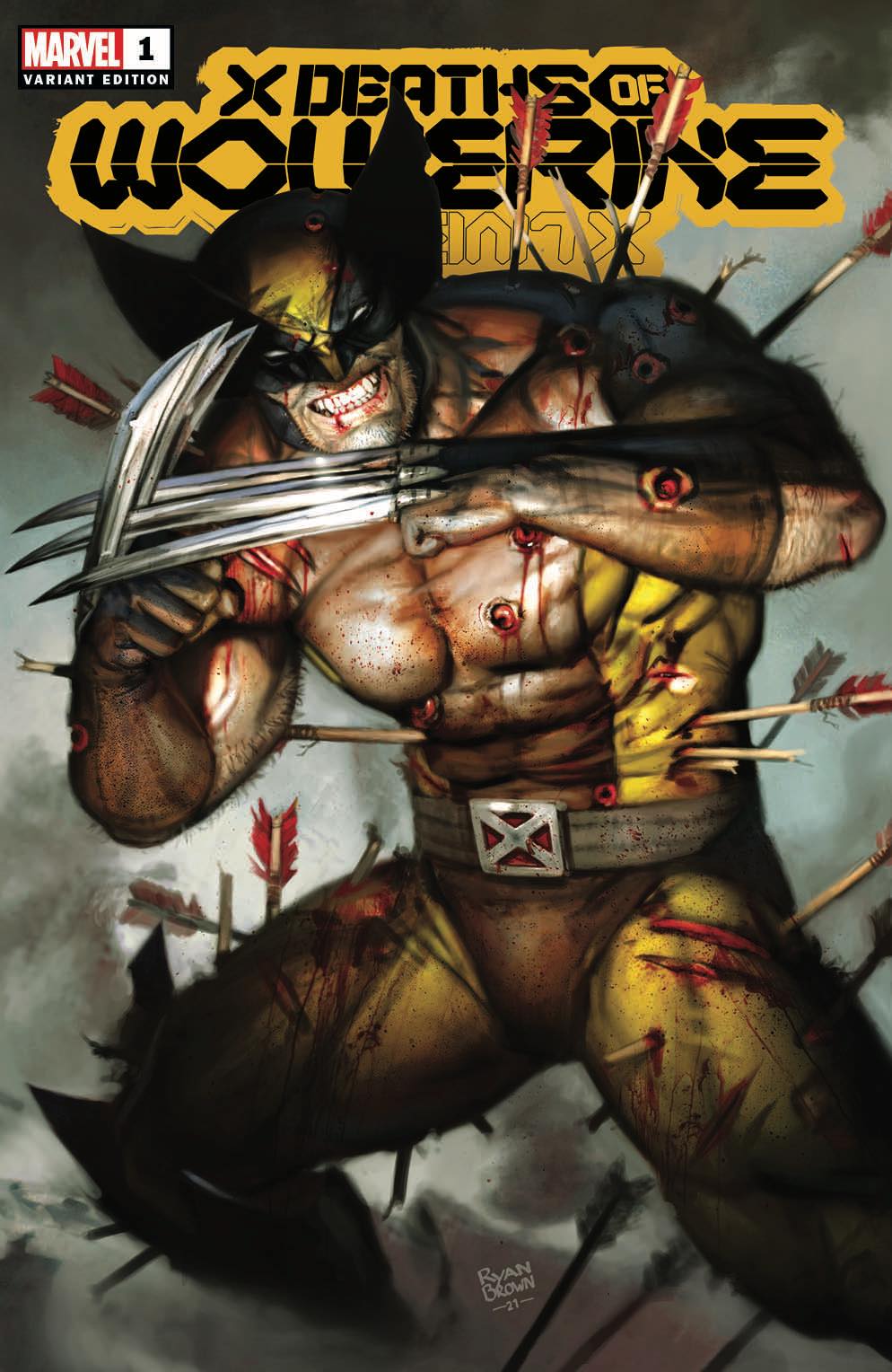X DEATHS OF WOLVERINE #1 (RYAN BROWN EXCLUSIVE TRADE DRESS VARIANT)(2022) COMIC BOOK