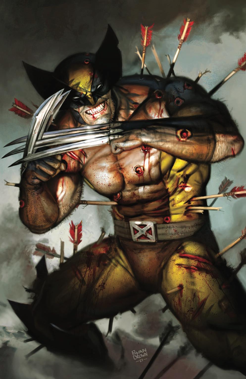 X DEATHS OF WOLVERINE #1 (RYAN BROWN EXCLUSIVE VIRGIN VARIANT)(2022) COMIC BOOK