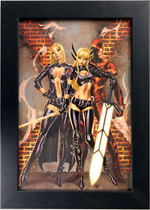 X-MEN ~ EMMA FROST, CYCLOPS+ by J. Scott Campbell ~ FRAMED ART ~ (Print/Poster)